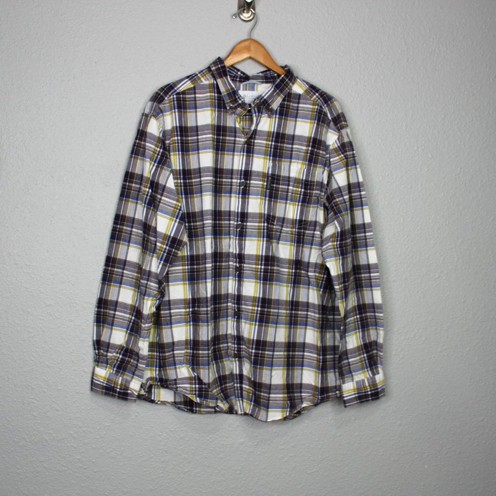 Columbia Plaid Long Sleeve Button Down sz XL